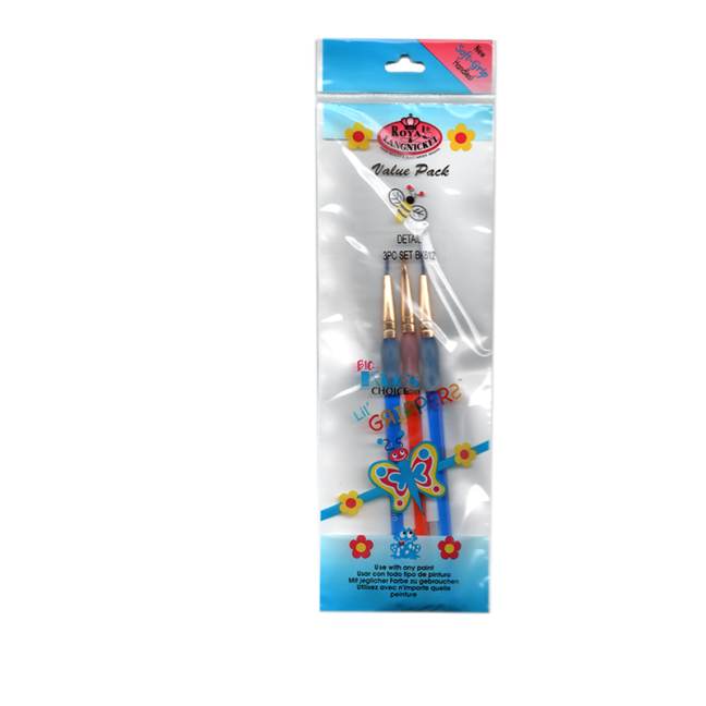 R&L Set di pennelli per dettagli Big Kid's Choice – 3 pz