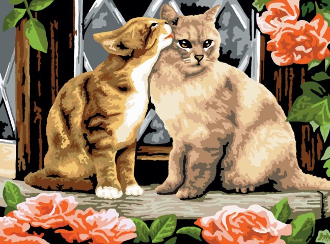 Pittura per numeri formato A3 - Gattini