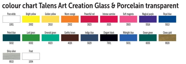 Colori per vetro e porcellana ArtCreation - trasparenti - 30 ml