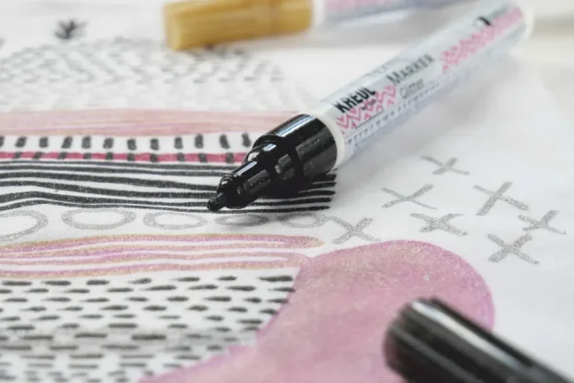 KREUL Set markere textile medium GLITTER 5 buc