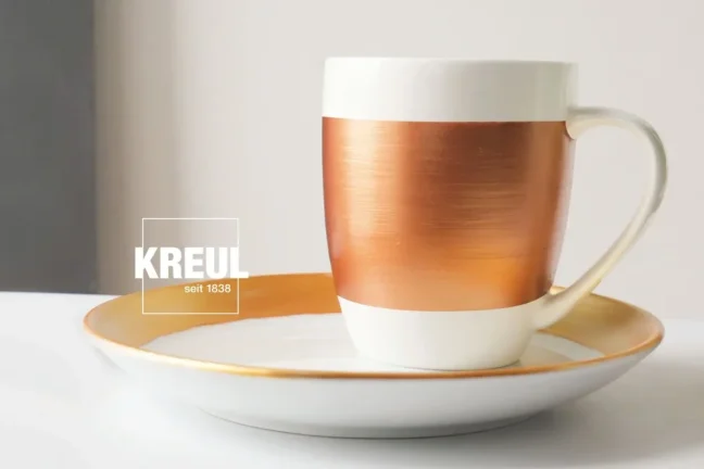 KREUL Set di colori metallici per vetro e porcellana - 6 x 20 ml