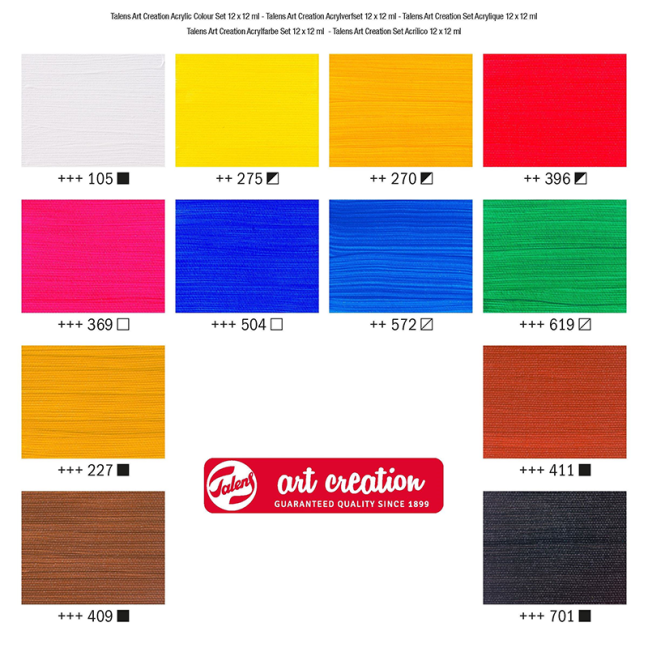 Art Creation Set akrilnih barv 12 x 12 ml