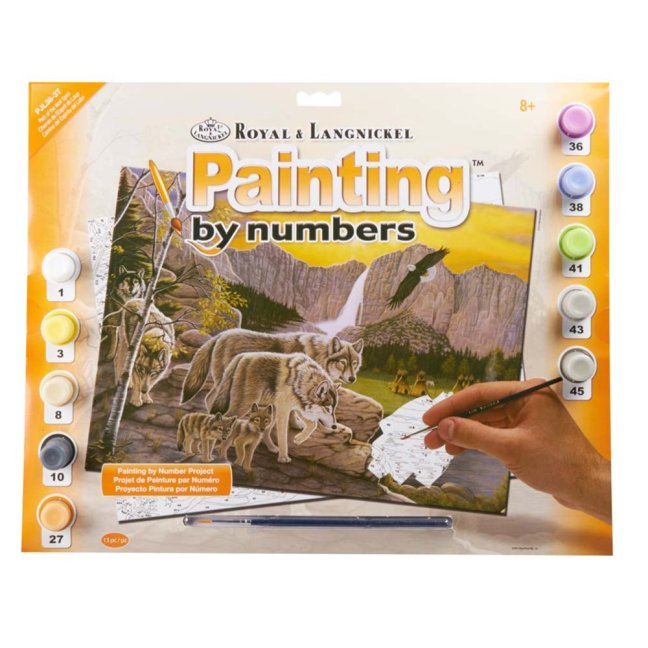 Pittura per numeri formato A3 - Il sentiero dello spirito del lupo