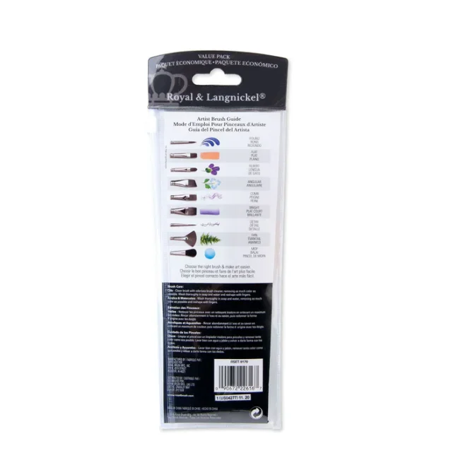 Pennelli con setole dorate in taklon mix Royal & Langnickel - 7 pezzi