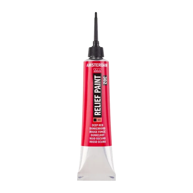Amsterdam Relief festék 20 ml - Vyberte si farbu AMSTERDAM Deco Relief: 302 - Tmavo červená