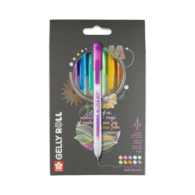 Sakura Gelly Roll – penne gel metallizzate, set da 10 pz
