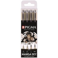 Manga Pigma® Micron sépiové pera - set 4 ks