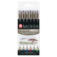 Kreativní pera Pigma® Micron Sakura 05/0.45mm - sada 6ks