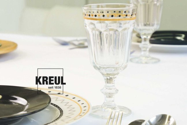 KREUL Set di pennarelli per vetro e porcellana – METALLIC – 5 pz