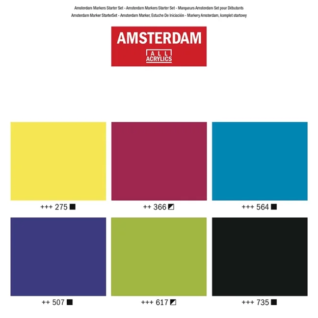 AMSTERDAM akril filctollak - Starter set 6 x 4 mm