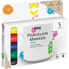 KREUL Set di pennarelli per porcellana JUNIOR medium – 5 pz