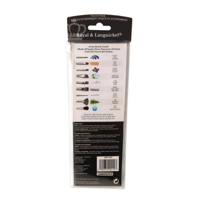 Pennelli con setole in taklon dorato mix Royal & Langnickel - 6 pezzi