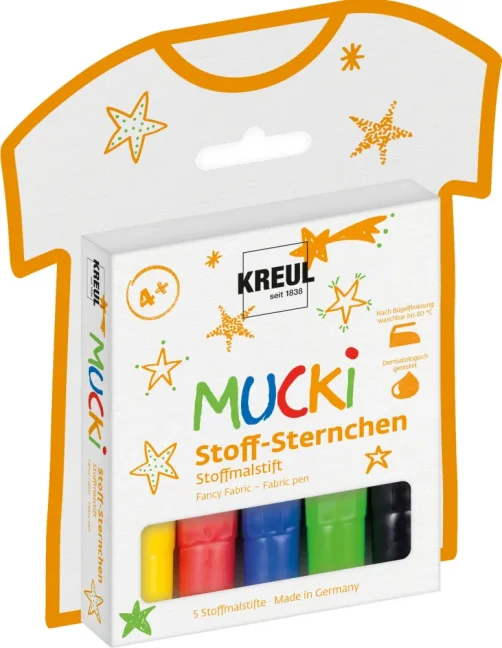 KREUL Sada fixiek na textil pre deti MUCKI – 5 ks
