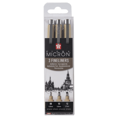 Sada technických per SAKURA Pigma Micron Broad - 3 kusy - 8, 10, 12