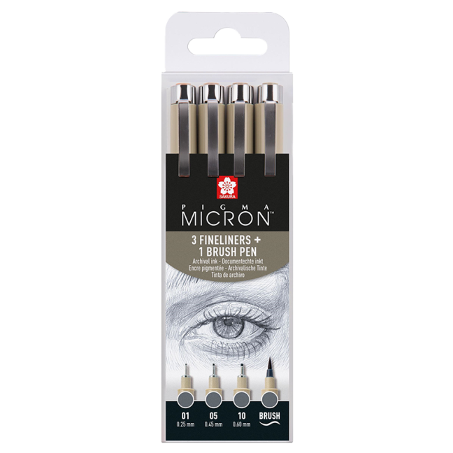 SAKURA Pigma Micron set 4 pezzi - Cool Gray