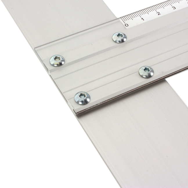 Righello lineare in alluminio con profilo a T e scala in plastica