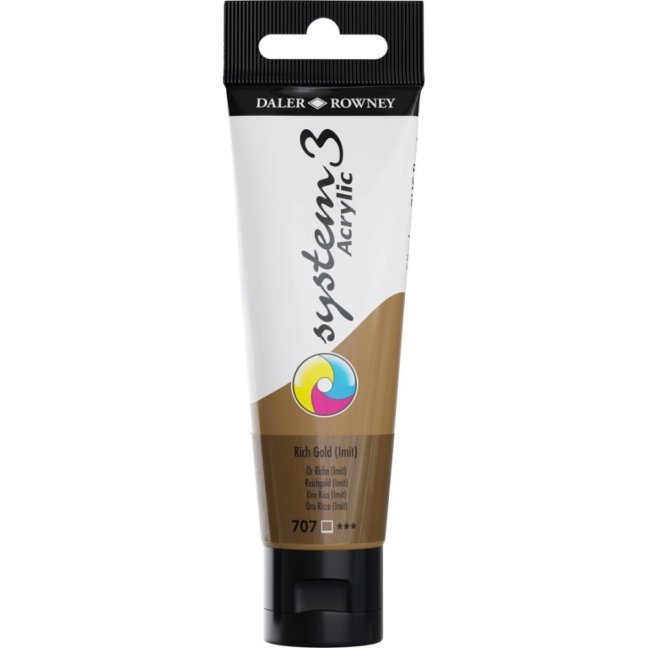 D&R System3 colori acrilici 59ml - scegli la tonalità - D&R System3 colore acrilico 59 ml: 707 - Rich Gold Imit