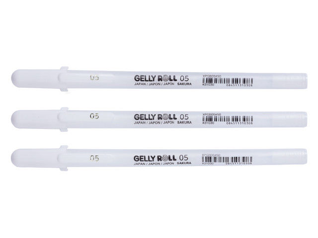 Sakura Gelly Roll Bright White Fine 05 - set 3 pezzi