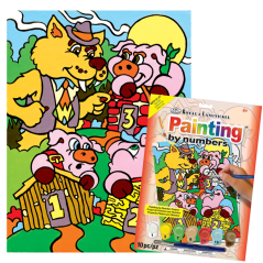 R&L Pictură după numere pentru copii – Pigs & Wolf