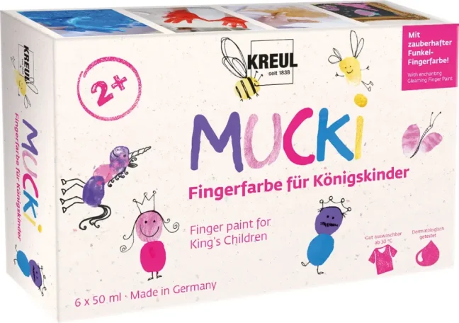 KREUL Sada prstových farieb MUCKI - 6 x 50 ml