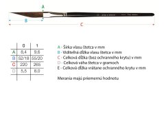 Da Vinci ecsetek DAGGER STRIPER - 709 - VÁLASSZA KI AZ ECSET MÉRETÉT