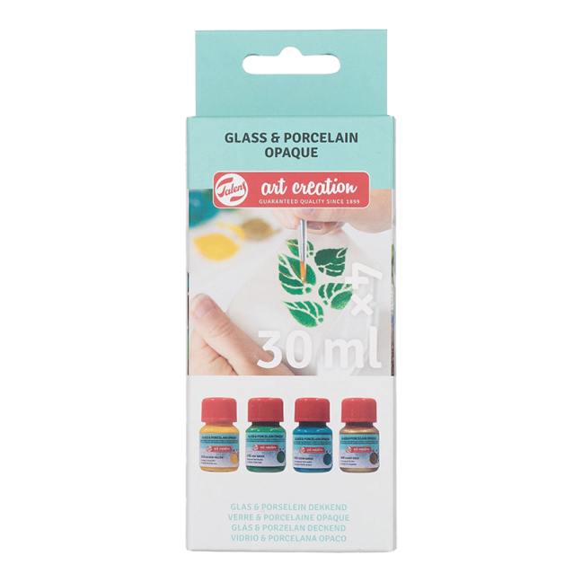Art Creation set per vetro e porcellana opaco Green Gold - 4x30 ml