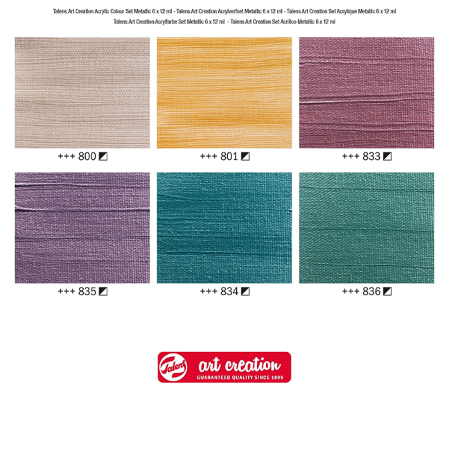 Art Creation Set akrilnih barv 6 x 12 ml - Metallic