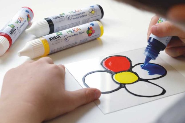 KREUL Set di colori per vetro MUCKI – 4 x 29 ml
