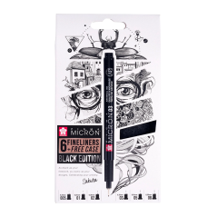 Sakura Pigma Micron Black Edition sada 6 ks + pouzdro zdarma