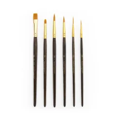 Royal & Langnickel RSET-9161 set di 6 pennelli Golden Taklon di varie forme