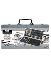 Set da disegno in scatola di legno per principianti - set 66 pezzi