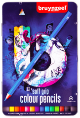 Set di matite colorate morbide Bruynzeel - 12 pezzi - confezione blu