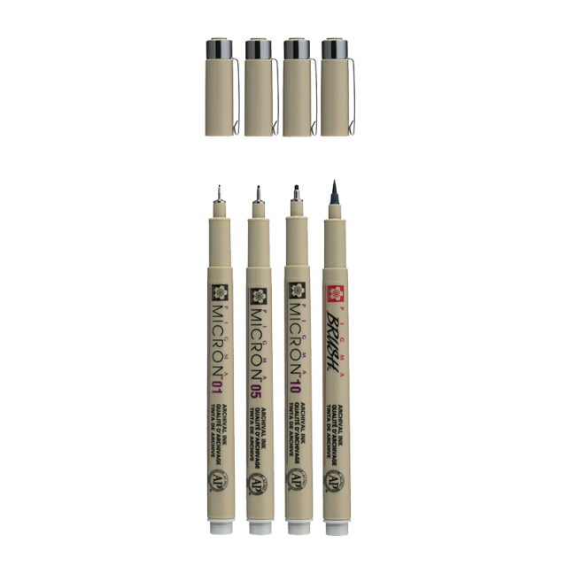 SAKURA Pigma Micron set 4 pezzi - Grigio Chiaro Freddo