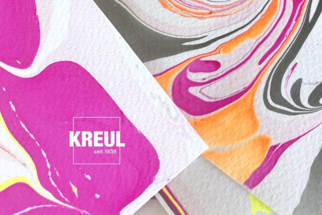 KREUL Set per marmorizzazione – Magic Marble LOVE NEON – 6 x 20 ml