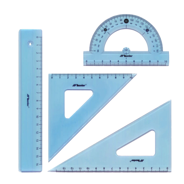 Leniar Set di righelli geometrici flessibili - 4 pezzi