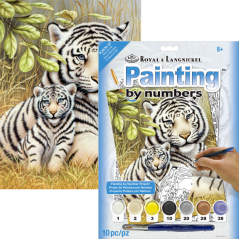 Számozott kifestő A4 formátumban - Fehér tigrisek