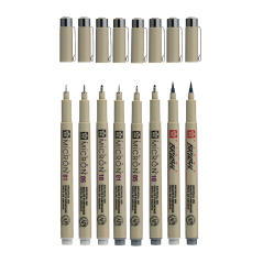 SAKURA Pigma Micron fineliner set 8 pz - Light Cool Gray & Cool Gray