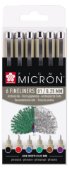 Sakura Pigma® Micron penne creative 01/0.25mm - set 6 pezzi