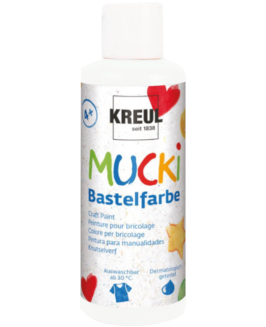 KREUL Colori per bambini MUCKI - 80 ml - KREUL Colori per bambini MUCKI 80 ml: 24101 - White