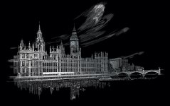 R&L Vyškrabovací obrázok – Big Ben and Parliament