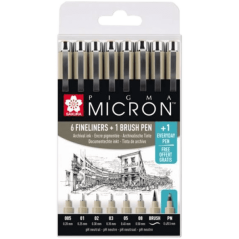 Sakura Pigma Micron set di penne tecniche 7+1 pezzi GRATIS