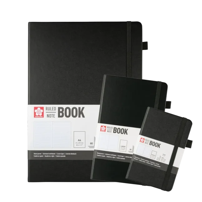 Taccuino a righe Sakura – Black – scegli una dimensione