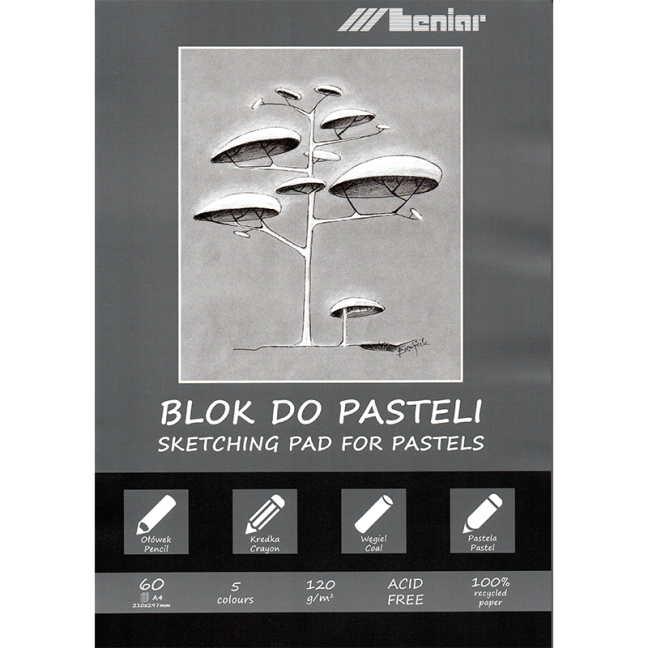 Blocco da disegno Leniar Pastel con carte colorate - vari formati