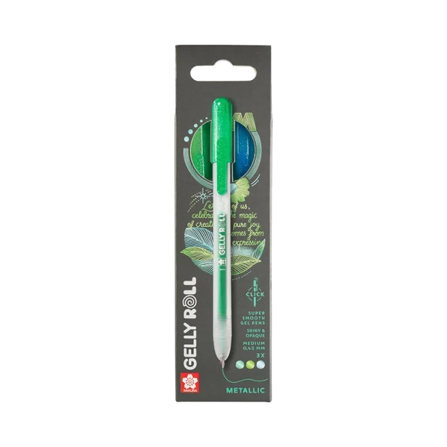 Sakura Gelly Roll Metallic set di penne gel 3 pz – Blue-Green-Emerald