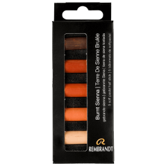 Suchý pastel REMBRANDT měkké - Burnt Sienna - sada 5 pol.pastelů