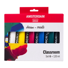 Akrylové barvy AMSTERDAM Standard Series Classroom set - 6x120 ml