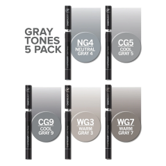 Set Chameleon Colour Tops - Grigio - 5 pezzi