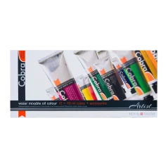 Olejové farby Cobra Artist - darčekový set 10 x 40 ml + príslušenstvo