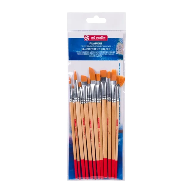 Set di 12 pennelli per acquerello Art Creation - poliestere