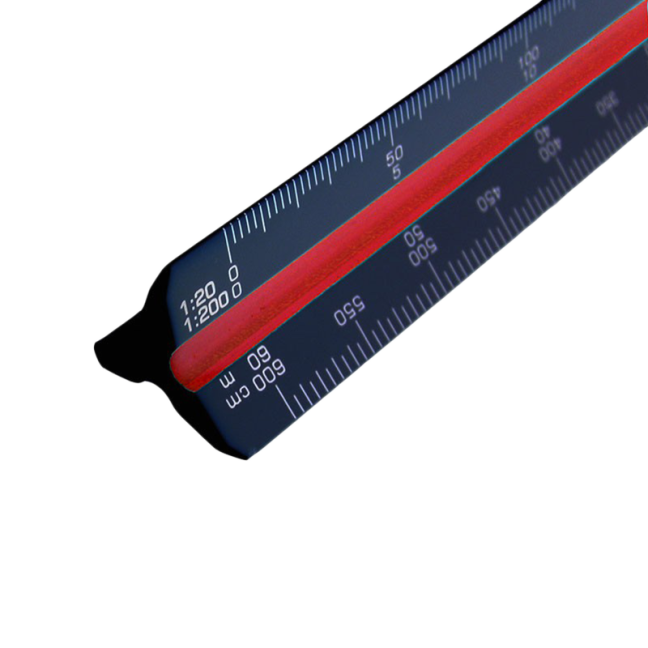 Leniar BLACK righello proporzionale in plastica 30cm